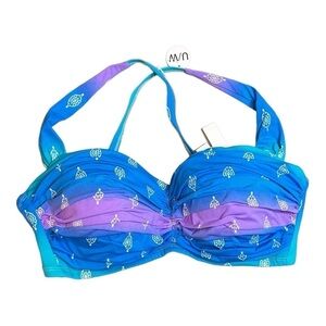 BLEU by ROD BEATTIE Shirred Underwire Bandeau Bra NWT